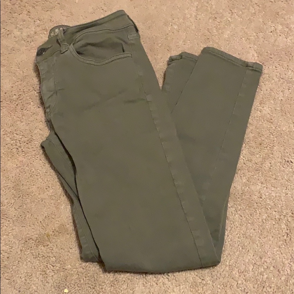 Olive green jeans/jeggings size 6